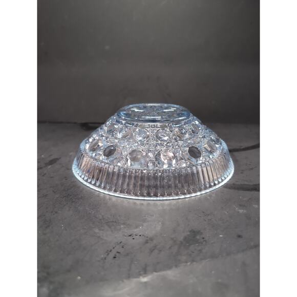 Federal Glass Blue‎ Bowl, Vintage Starburst Bowl, Button and Cane Pattern - Picture 5 of 10